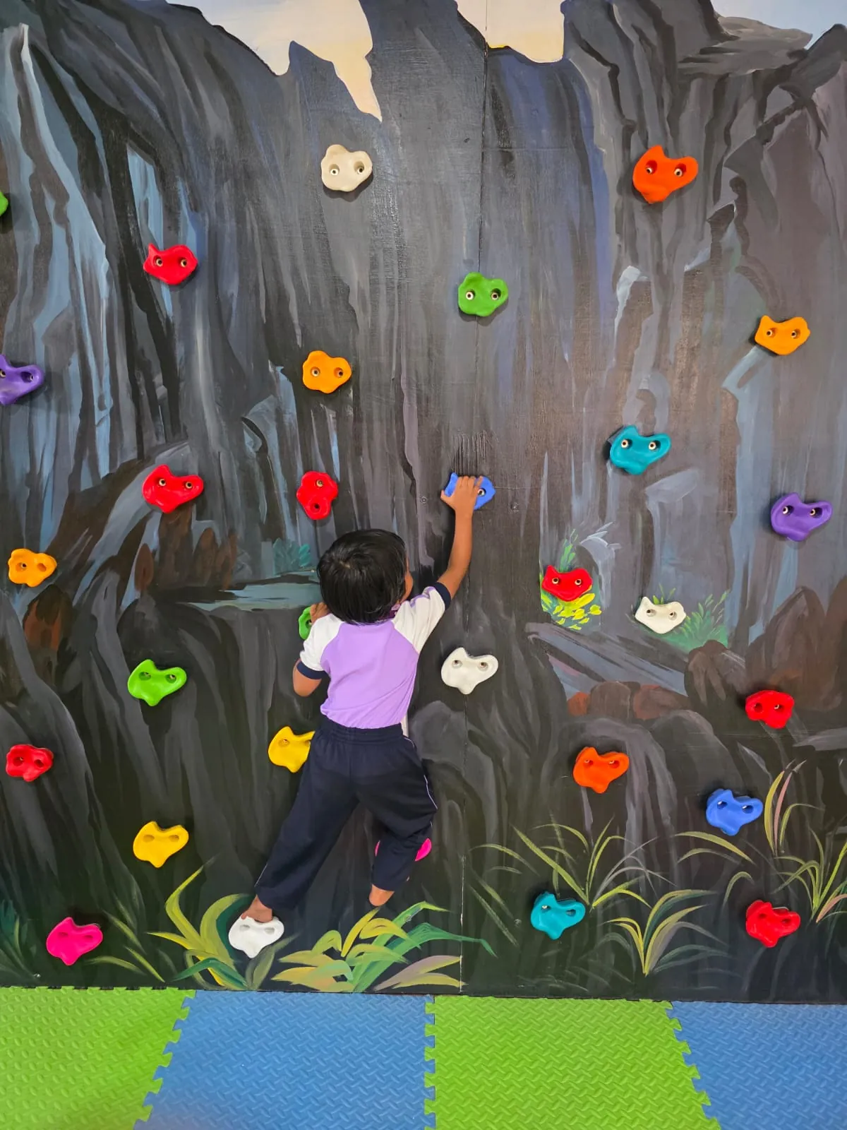 Creative corner with children making crafts