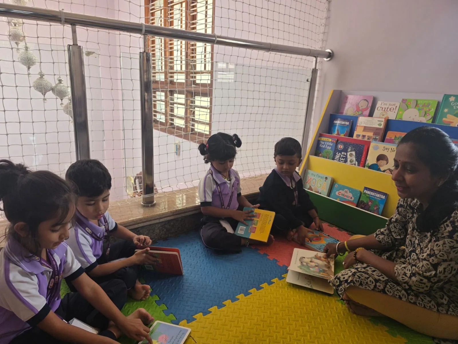 Activity room with books, toys and learning materials